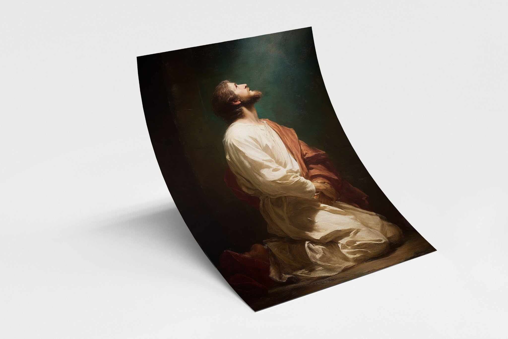 "Oil painting-style artwork of Jesus and Matthew – emotional Christian art for living rooms, prayer spaces, or as a meaningful faith-based gift