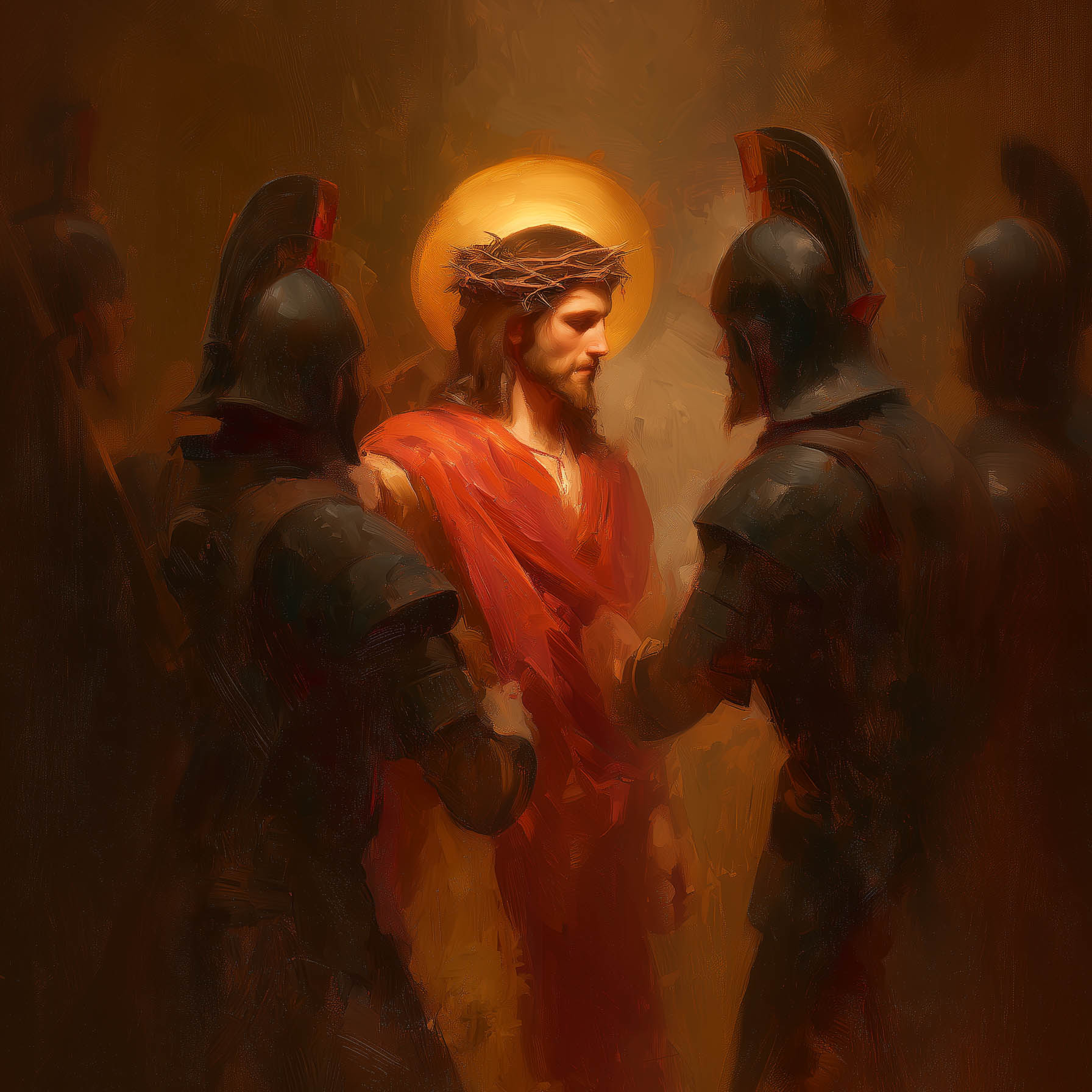 The Crown of Thorns Jesus painting as Christian art poster, inspirational wall decor by Faith Worldwide