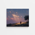 Jesus alone at dusk, under a radiant sky – inspirational Christian poster about quiet strength and trust