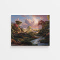 Vibrant landscape of the Garden of Eden – Christian creation-themed canvas print with heavenly light